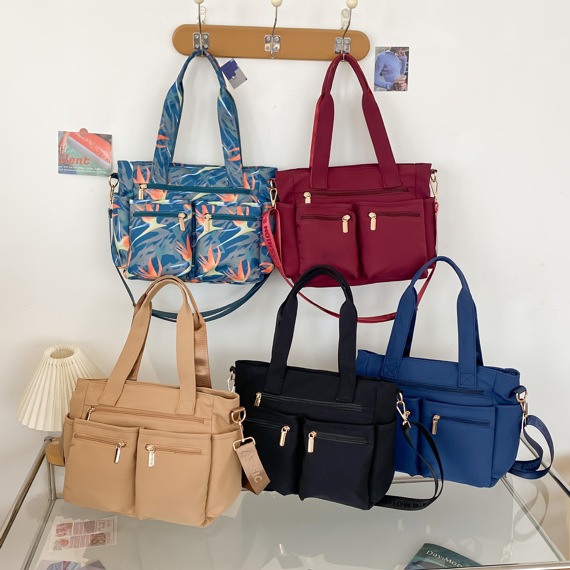 Bolso crossbody nylon casual gran capacidad uso diario vista frontal
