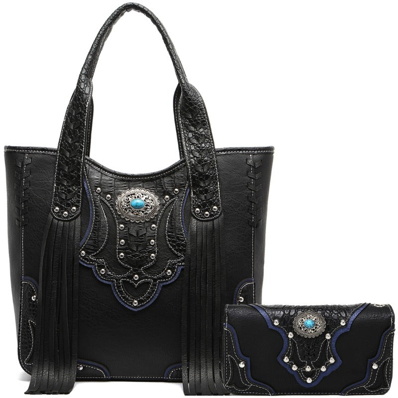 Bolso western cowgirl set completo con billetera a juego
