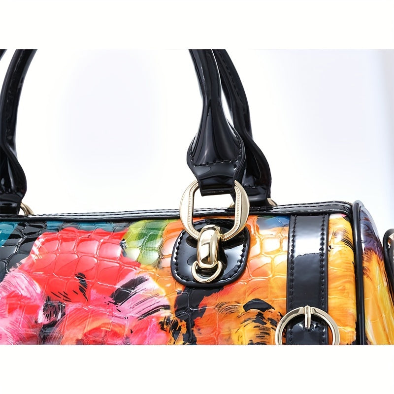 Bolso cuero genuino mujer estilo retro urbano asa superior
