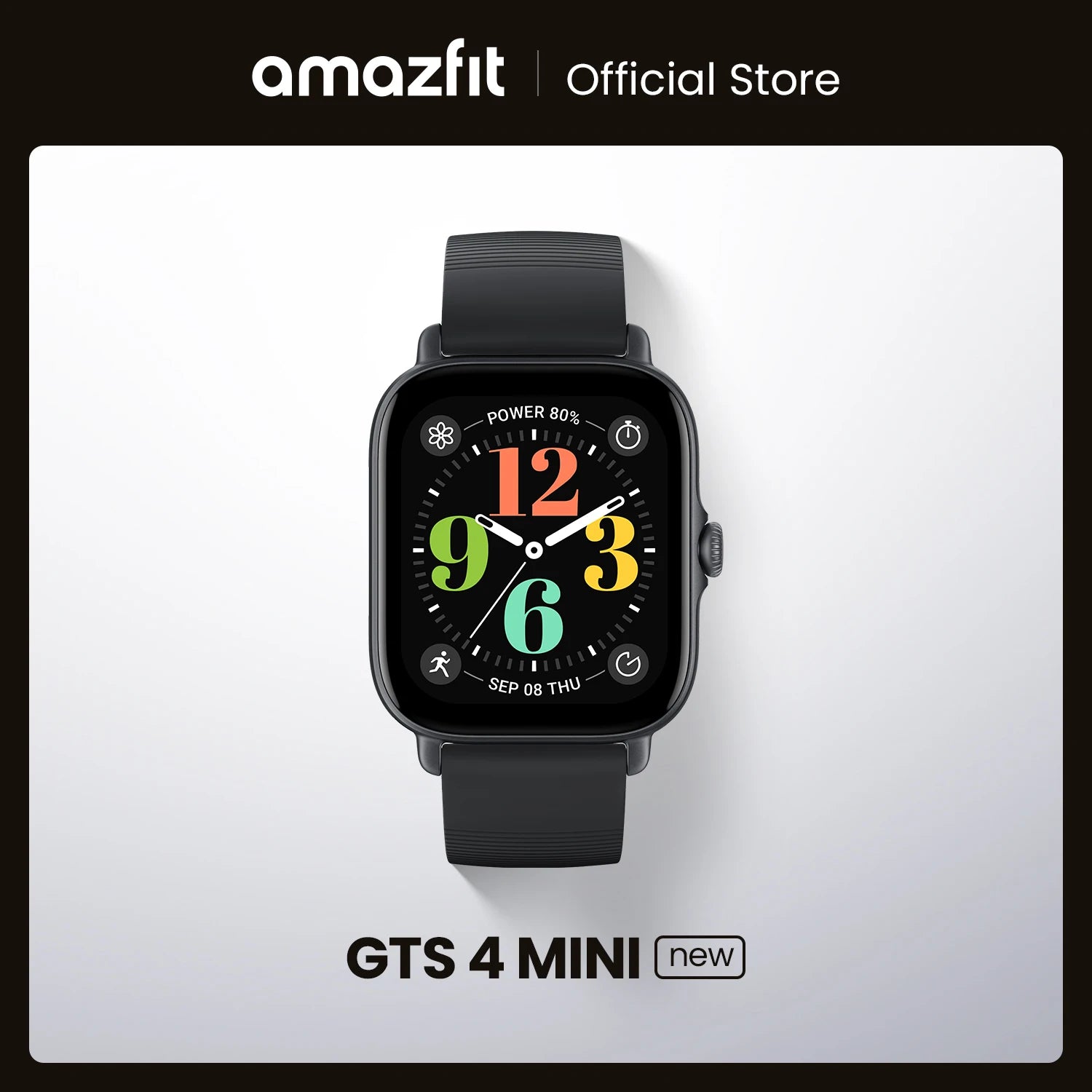 Smartwatch Amazfit GTS 4 Mini Alexa integrada diseño compacto vista frontal
