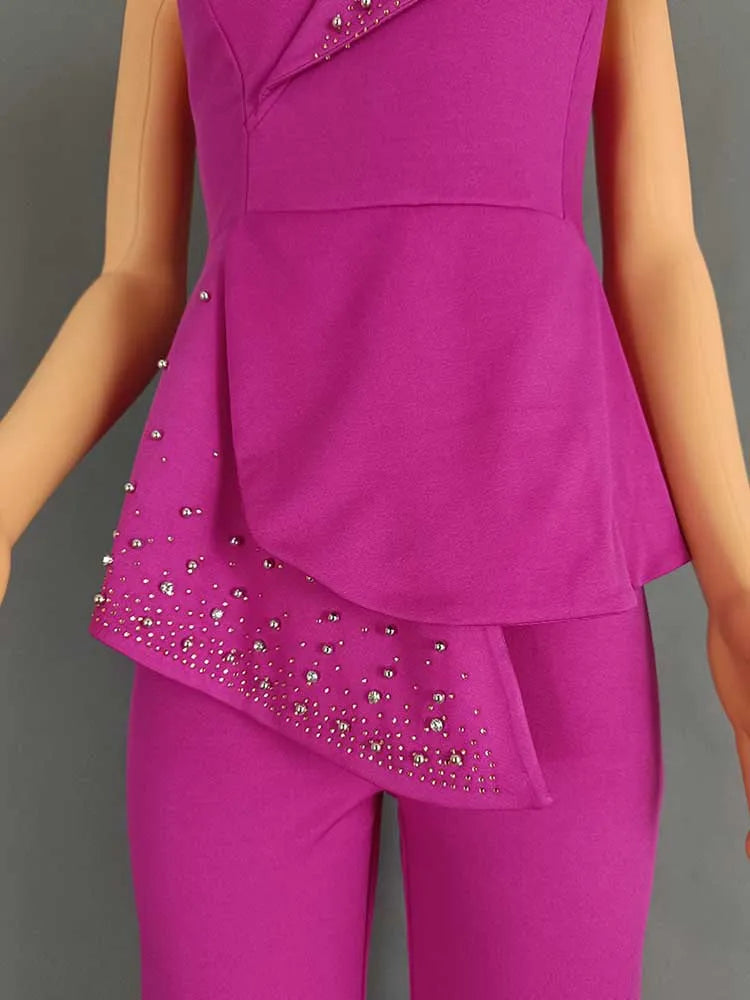 Mono strapless cintura alta tube top elegante sexy fiesta mujer vista completa
