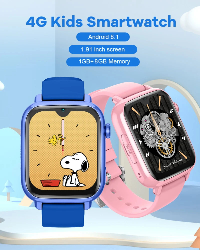 Smartwatch 4G para Niños con Descarga de Apps - GPS + WiFi - Videollamadas - SOS - Cámara - Rastreador de Ubicación