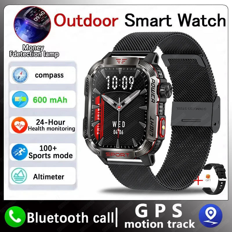 Smartwatch linterna LED resistente al agua monitor cardíaco
