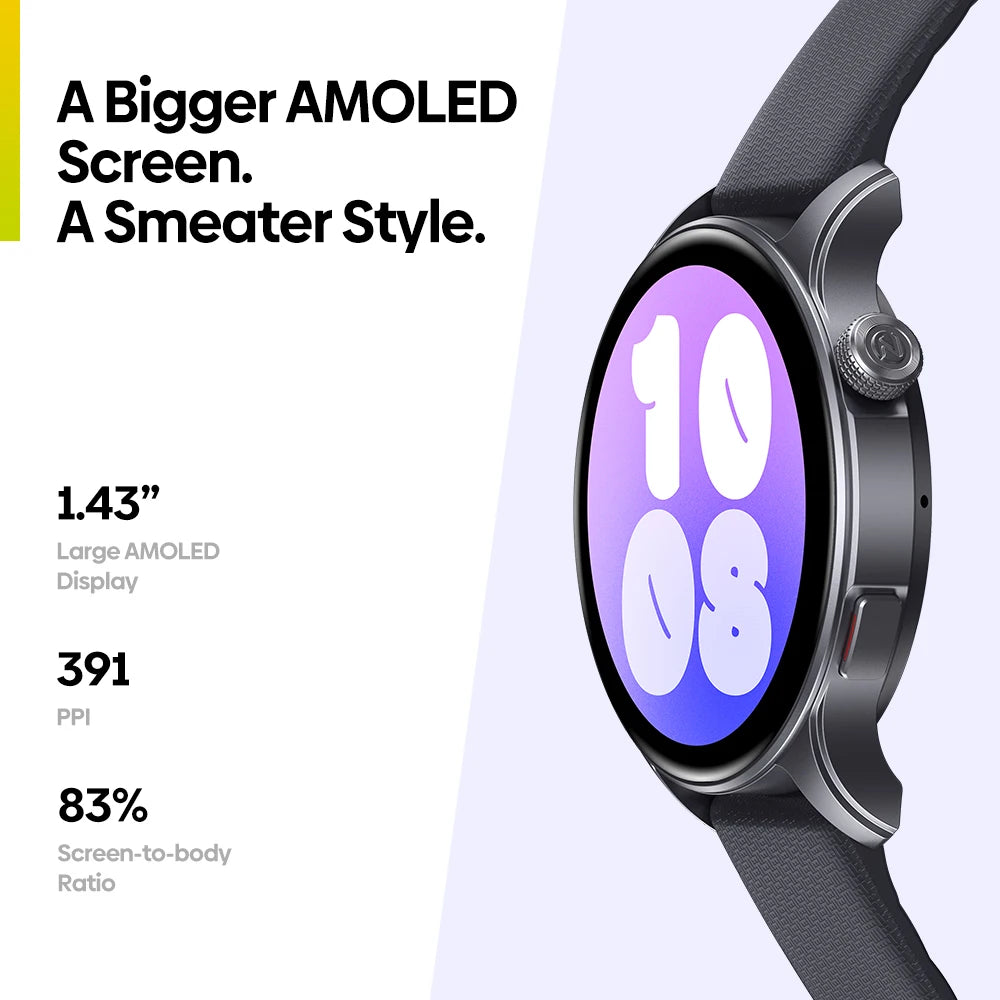 Smartwatch Zeblaze Btalk 3 GPS pantalla AMOLED 1.43 pulgadas vista frontal
