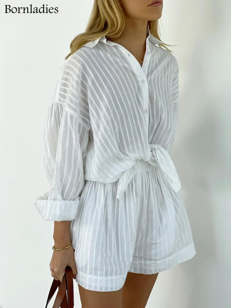 Conjunto 2 piezas mujer top falda plisada elegante casual verano vista completa
