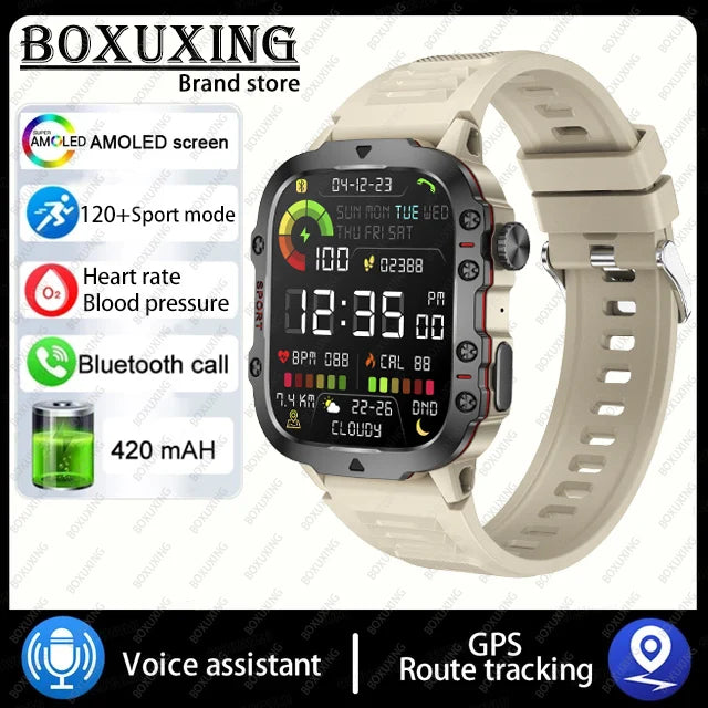 Smartwatch Militar GPS Resistente - Pantalla AMOLED HD - Llamadas Bluetooth - Resistente al Agua - Deportes Extremos