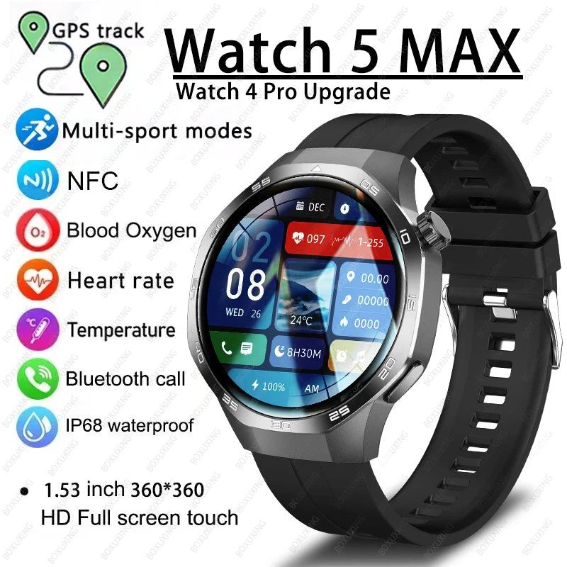 Smartwatch Watch 5 MAX pantalla AMOLED HD NFC GPS vista frontal
