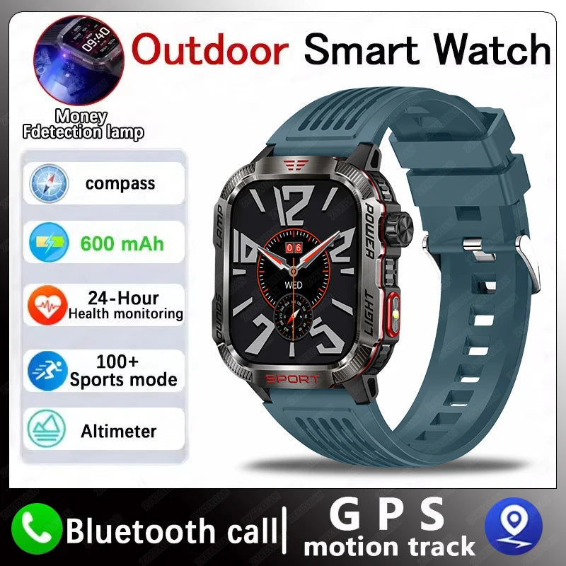 Smartwatch con Linterna LED - Llamadas Bluetooth - Batería 600mAh - Resistente al Agua - Monitor Cardíaco