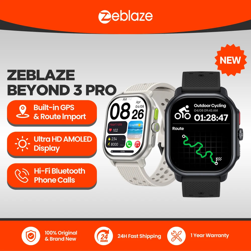 Smartwatch Zeblaze Beyond 3 Pro GPS pantalla AMOLED 2.15 pulgadas vista frontal
