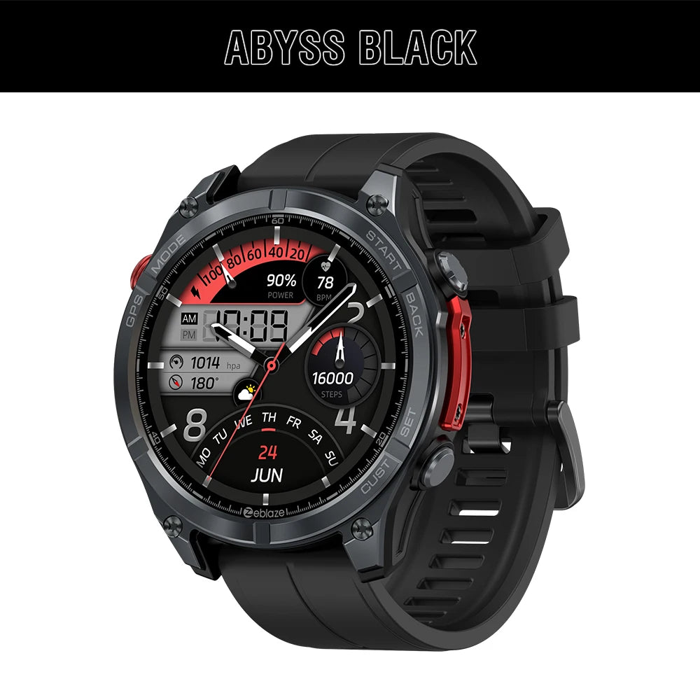 Smartwatch Zeblaze Stratos 4 GPS en uso muñeca deportivo extremo
