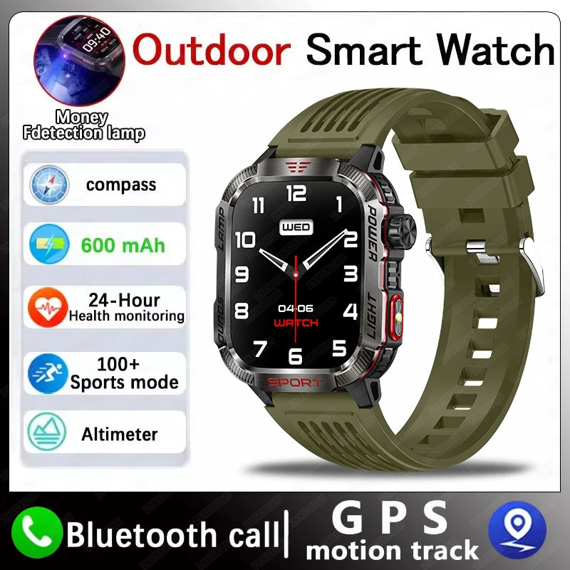 Smartwatch con Linterna LED - Llamadas Bluetooth - Batería 600mAh - Resistente al Agua - Monitor Cardíaco