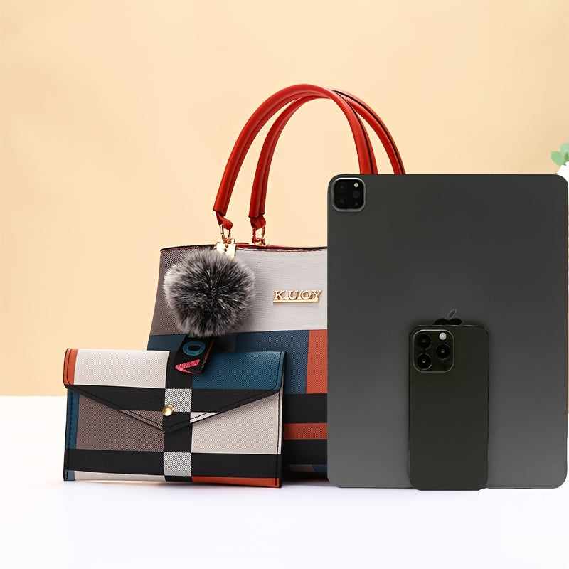 Bolso tote cuadros crossbody shoulder moda 2025 versátil
