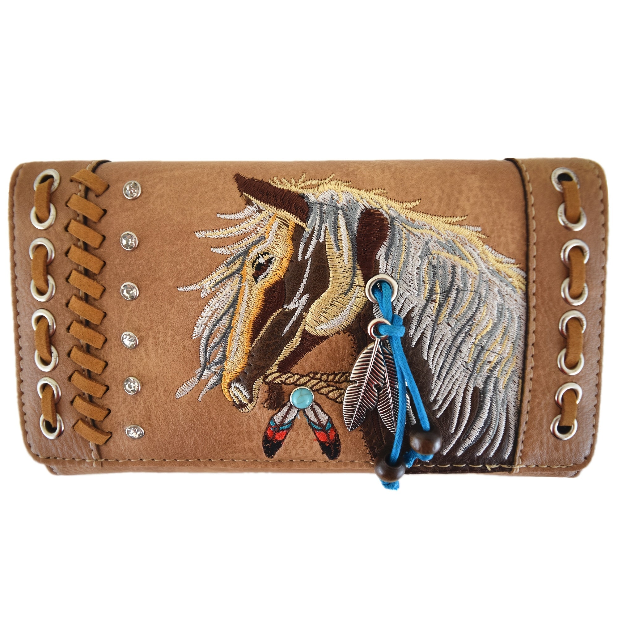 Bolso Western Caballo Bordado - Corte Láser - Cowgirl Country - Set con Billetera